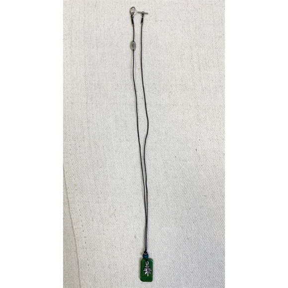 Danforth pewter Oak leaf and stone necklace vintage 1997 - Picture 6 of 7